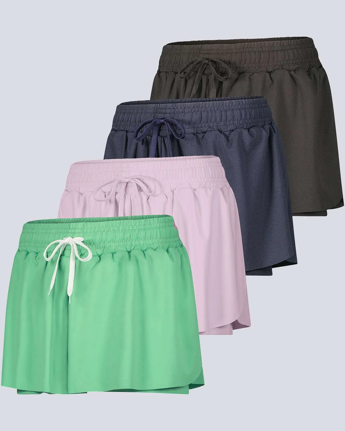 4 Pack: Women's Flowy Dry Fit Running Short (Available In Plus Size)