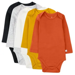 5-Pack Organic Cotton Long Sleeve Bodysuits