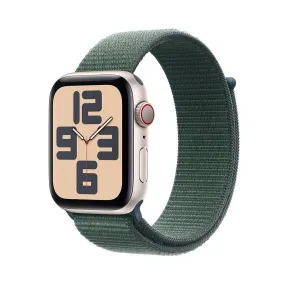 Apple Watch SE Starlight Aluminum Case with Lake Green Sport Loop