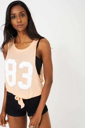 BIK BOK Drop Armhole Tank Top in Light Orange