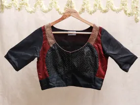 Black velvet gandaberunda blouse