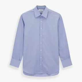 Blue End-on-End Cotton Shirt with T&A Collar and 3-Button Cuffs