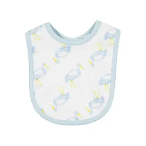 Burp Me Bib - Sir Proper Stork with Buckhead Blue