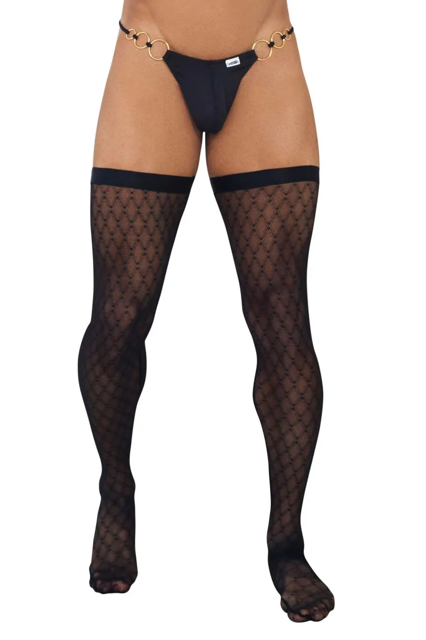 CandyMan 99735 Mesh Thigh Highs Color Black