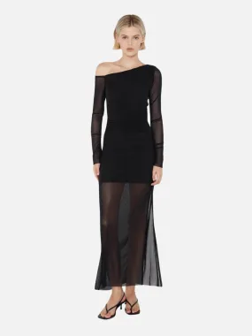 Fae Asym Long Sleeve Dress - Black