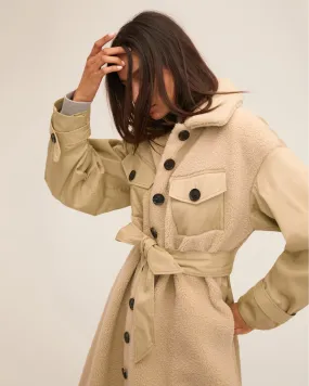 Frankie Sherpa Coated Canvas Trench