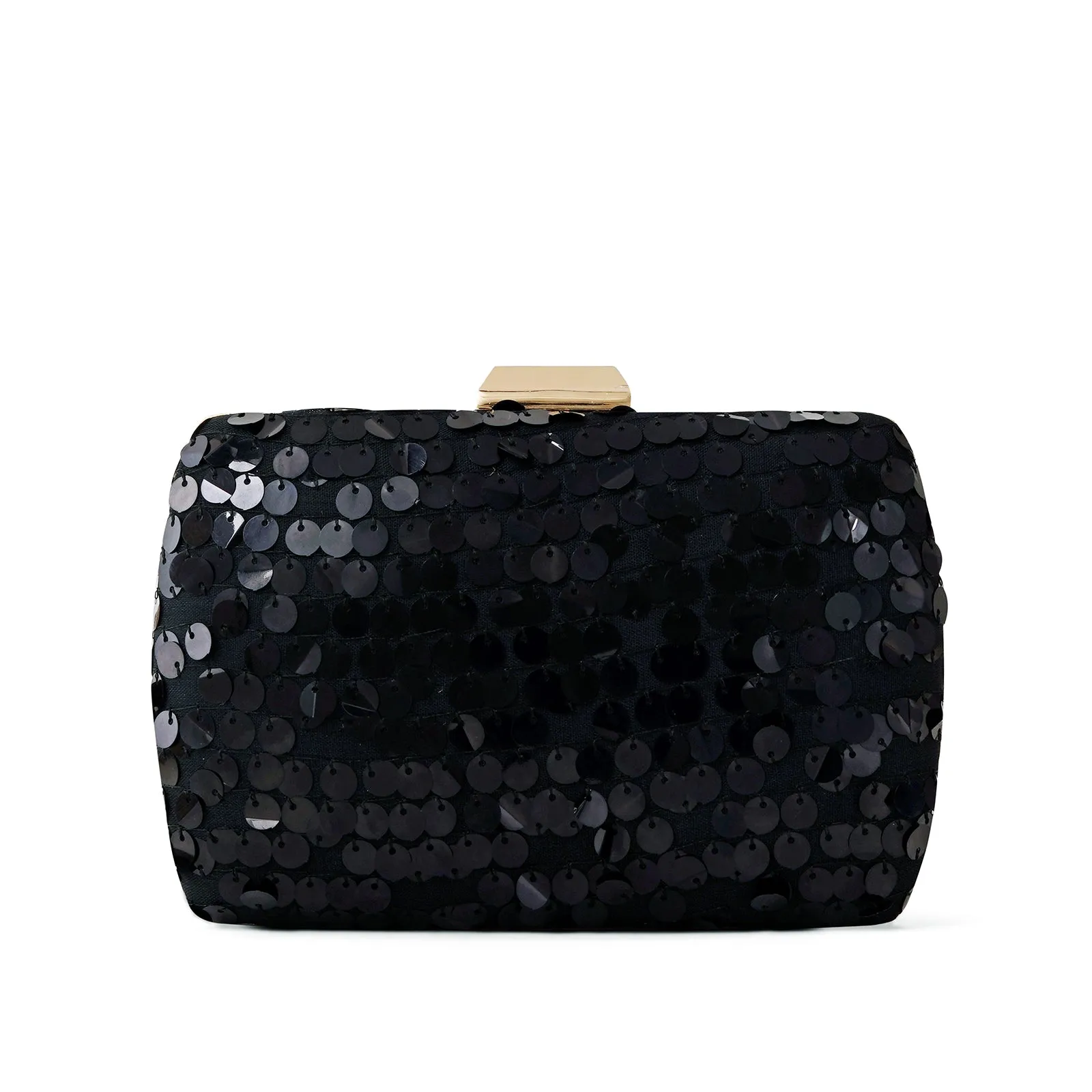 Luana Black Sequin Clutch