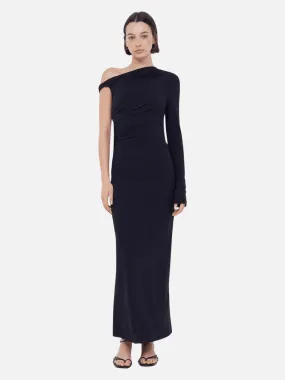 Nabila Asym Midi Dress - Black