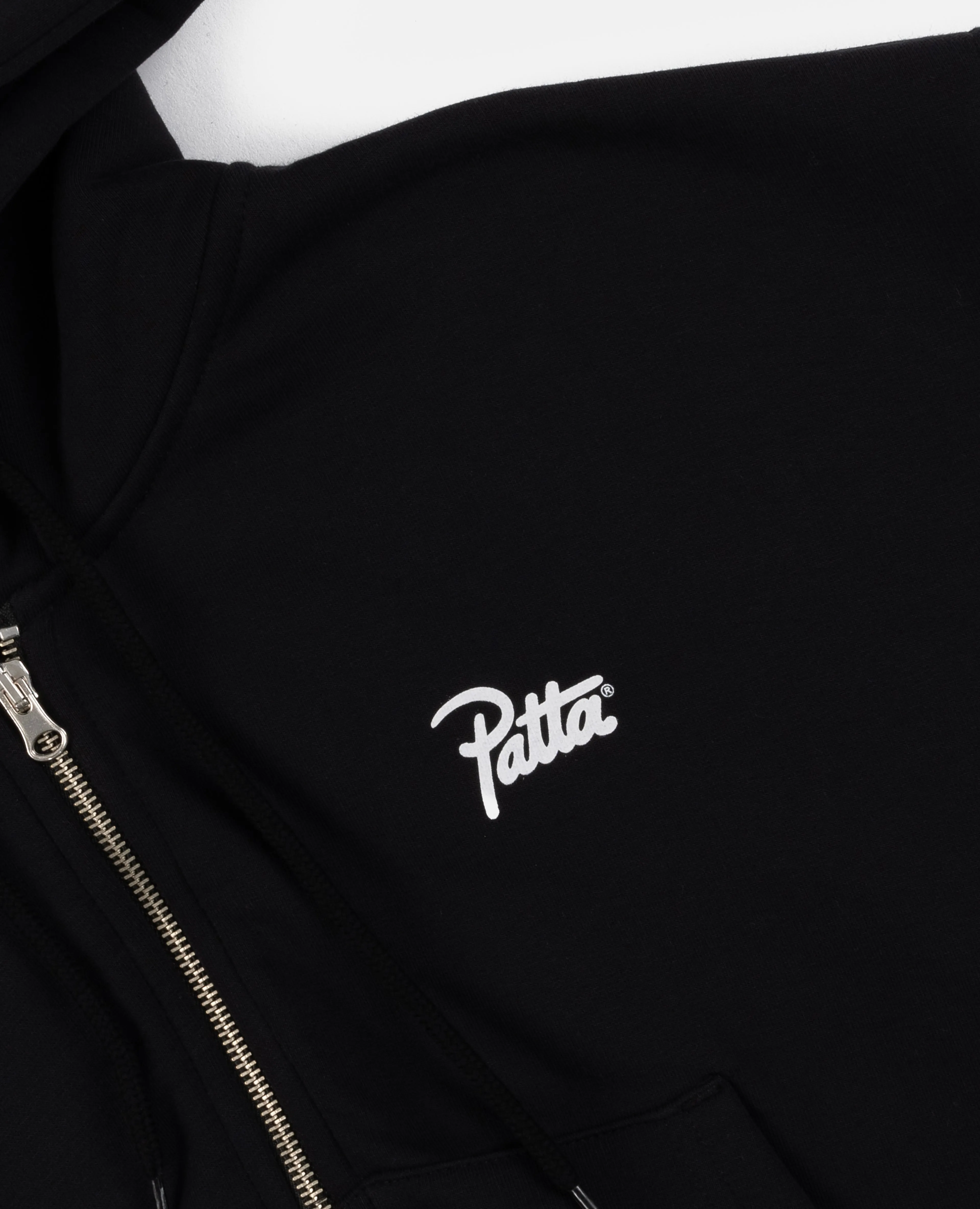 Patta Femme Basic Cropped Zip Hooded Sweater (Black)