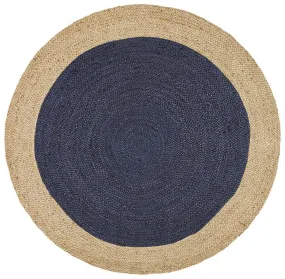 Round Jute Navy Rug