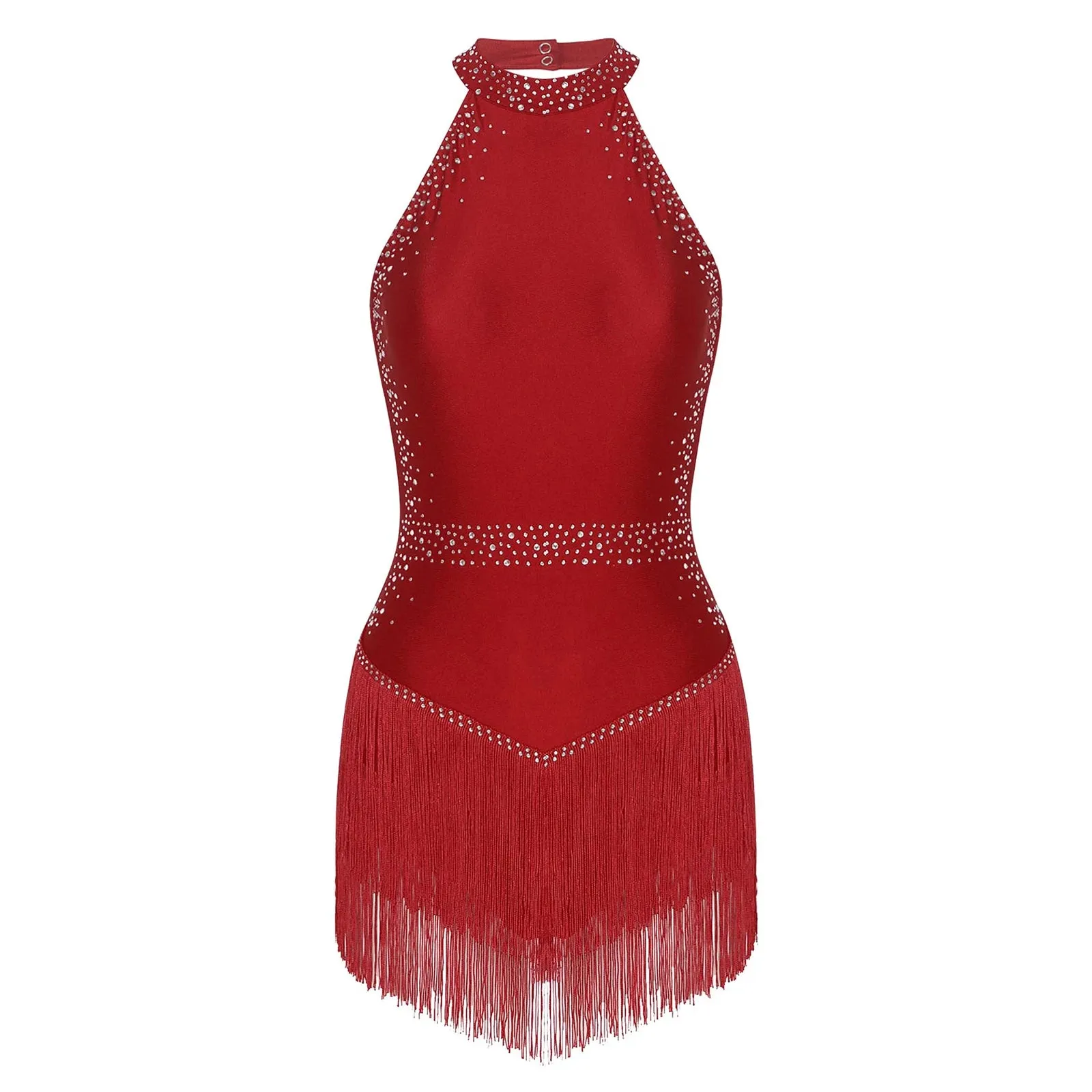 Women's Tassel Fringe Latin Dance Leotard Dress